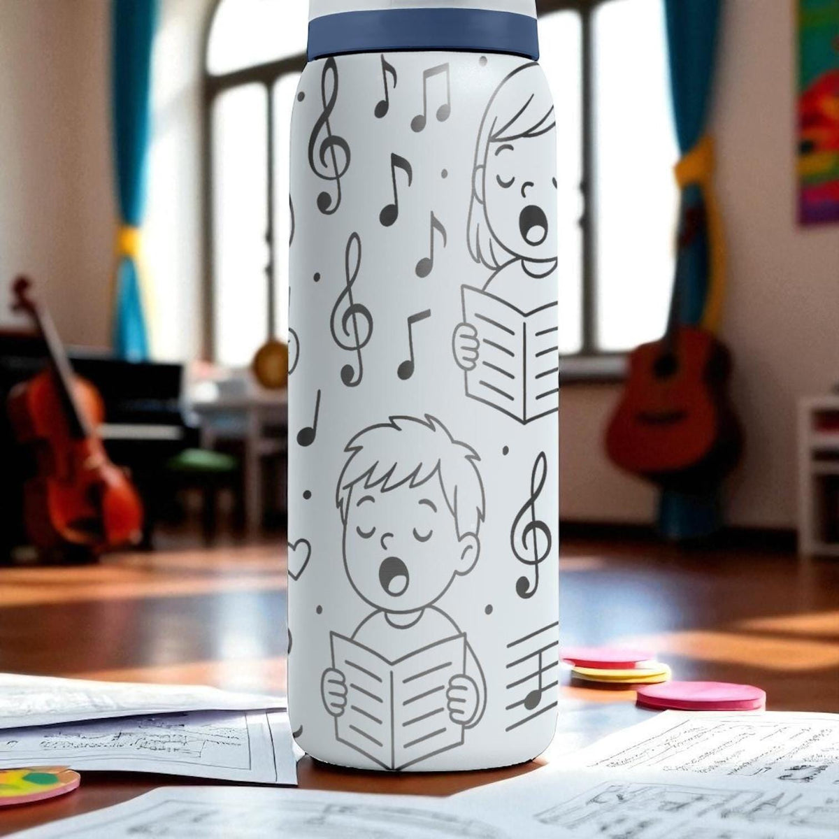 Choir Kids Owala Bottle – 16oz 24oz 32oz 40oz Engraved Music Cup – Singing Gift for Music Lovers – Musical Notes School Tumbler