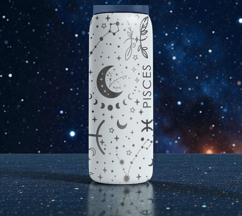 Pisces Zodiac Engraved Owala Bottle – Mandala Fish Astrology Cup – Horoscope Gift Stainless Tumbler 16oz 24oz 32oz 40oz  ⸻