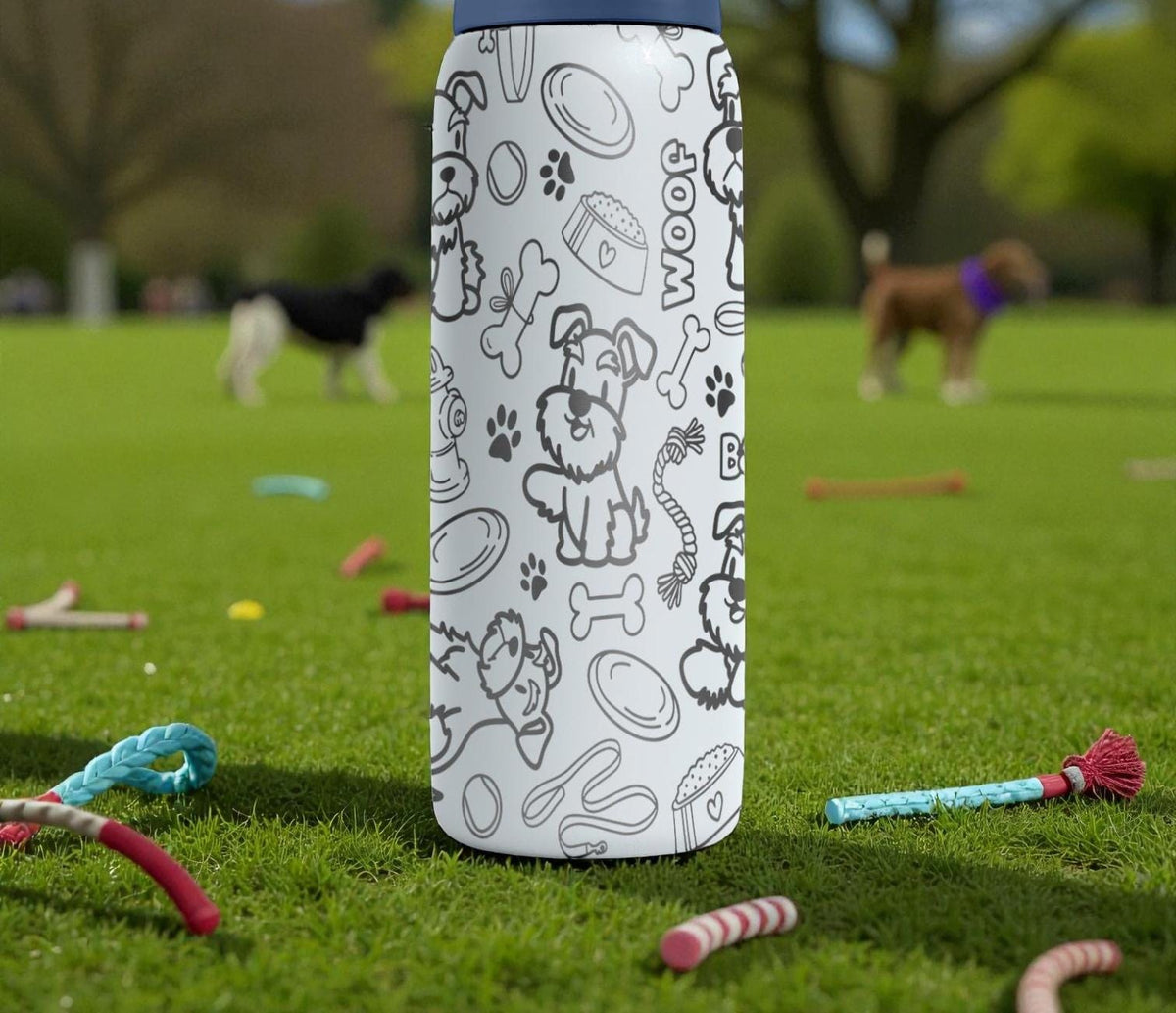 Schnauzer Dog Lover Engraved Owala Bottle – Cute Pup, Bones & Paw Print Pattern – Pet Owner Gift Stainless Cup 16oz 24oz 32oz 40oz  ⸻
