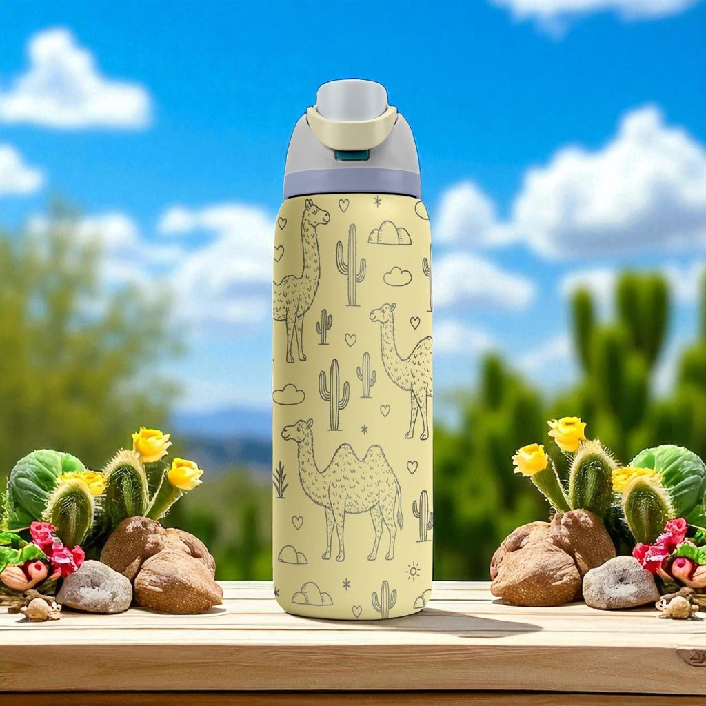 Engraved Camel Desert Owala Tumbler – Cactus and Camel Water Bottle – Adventure Gift – 16oz 24oz 32oz 40oz