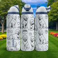 Engraved Golden Retriever Bottle – Cute Owala Dog Tumbler with Paws and Toys – 16oz 24oz 32oz 40oz Gift for Pet Lovers