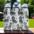 Dachshund Engraved Owala Water Bottle – Cute Wiener Dog Gift with Paws and Bones – 16oz 24oz 32oz 40oz for Doxie Lovers