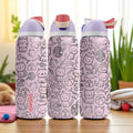 Engraved Cat Tumbler – Cute Pink Owala Bottle with Kawaii Kitty Design – Laser Engraved Cup for Cat Lovers – 16oz 24oz 32oz 40oz
