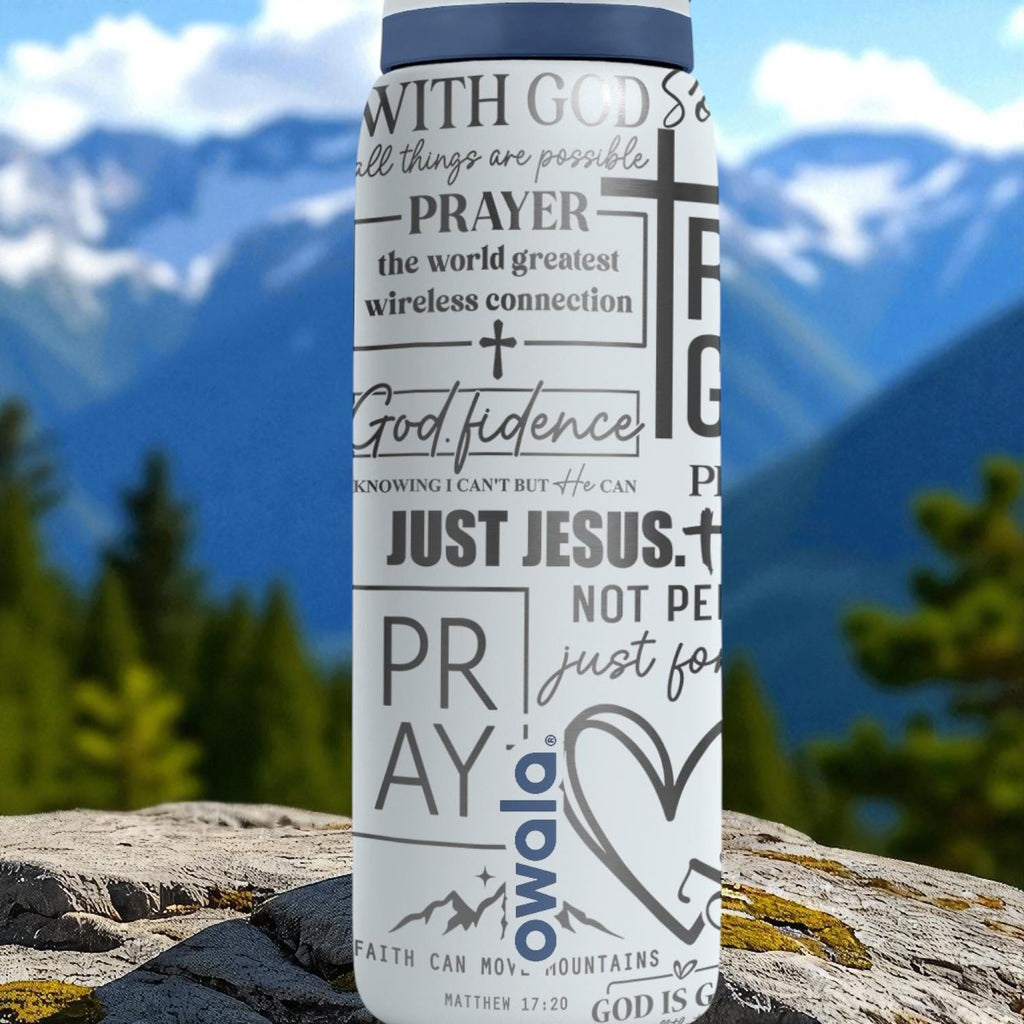 Christian Engraved Owala Tumbler – 16oz 24oz 32oz 40oz Bible Verse FreeSip Cup – Faith Gift for Her or Him