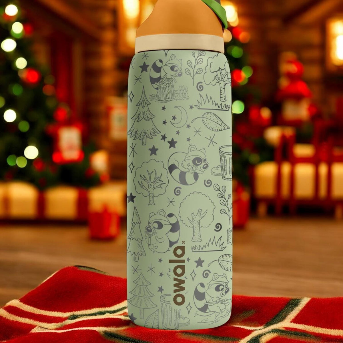 Raccoon Engraved Owala Tumbler – 16oz 24oz 32oz 40oz Forest Trash Panda FreeSip Cup – Funny Gift for Her or Him