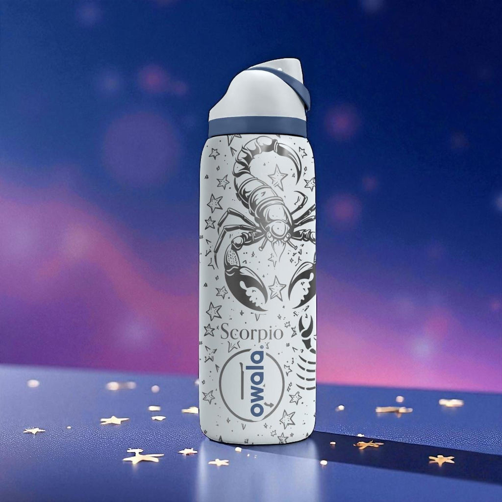 Scorpio Zodiac Engraved Owala Bottle – 16oz 24oz 32oz 40oz Astrology Gift – Laser Engraved Scorpio Water Bottle for Her or Him