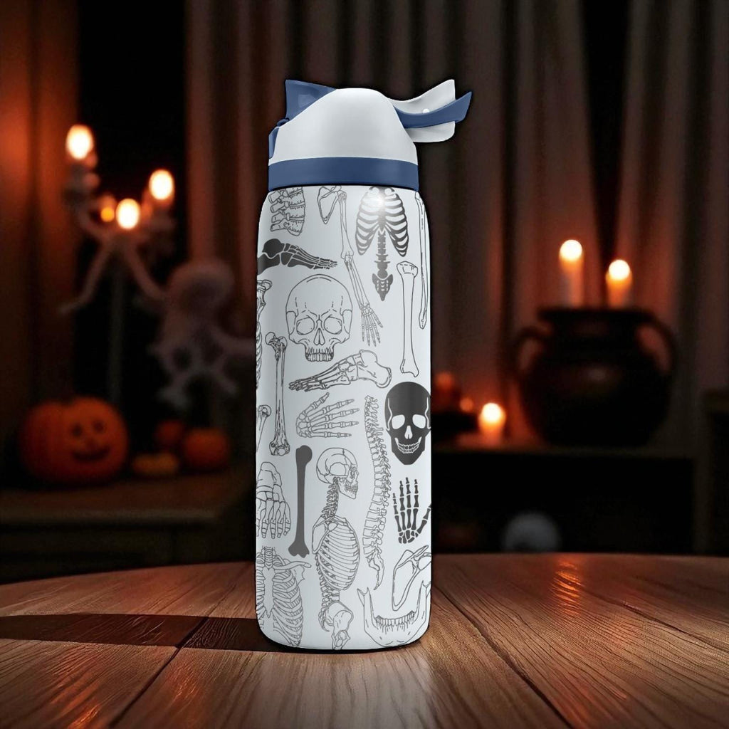 Skeleton Anatomy Owala Bottle – Engraved Medical Bones Wrap – Stainless Steel Cup 16oz 24oz 32oz 40oz