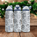 Gingerbread Engraved Owala Bottle – Cute Christmas Cookie Pattern – Holiday Gift Stainless Cup 16oz 24oz 32oz 40oz