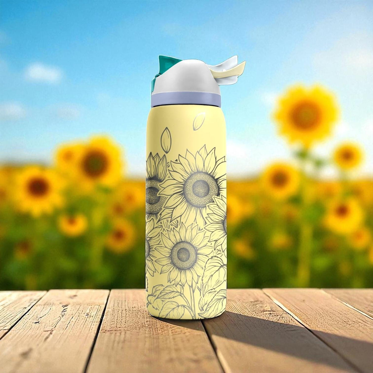 Sunflower Engraved Owala Tumbler – 16oz 24oz 32oz 40oz Floral FreeSip Cup – Summer Hydration Gift for Her