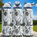 Sacred Birman Cat Engraved Owala Bottle – 16oz 24oz 32oz 40oz White Tumbler for Cat Lovers – Cute Pet Gift for Her