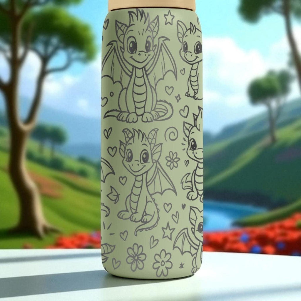 Owala Dragon Tumbler – 16oz 24oz 32oz 40oz – Cute Fantasy Cup for Kids – Engraved Baby Dragon Bottle – Magical Gift Idea