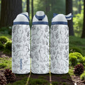 Engraved Baby Wolves Owala Bottle – Cute Woodland Wolf Pup Pattern – Stainless Steel Cup 16oz 24oz 32oz 40oz  ⸻