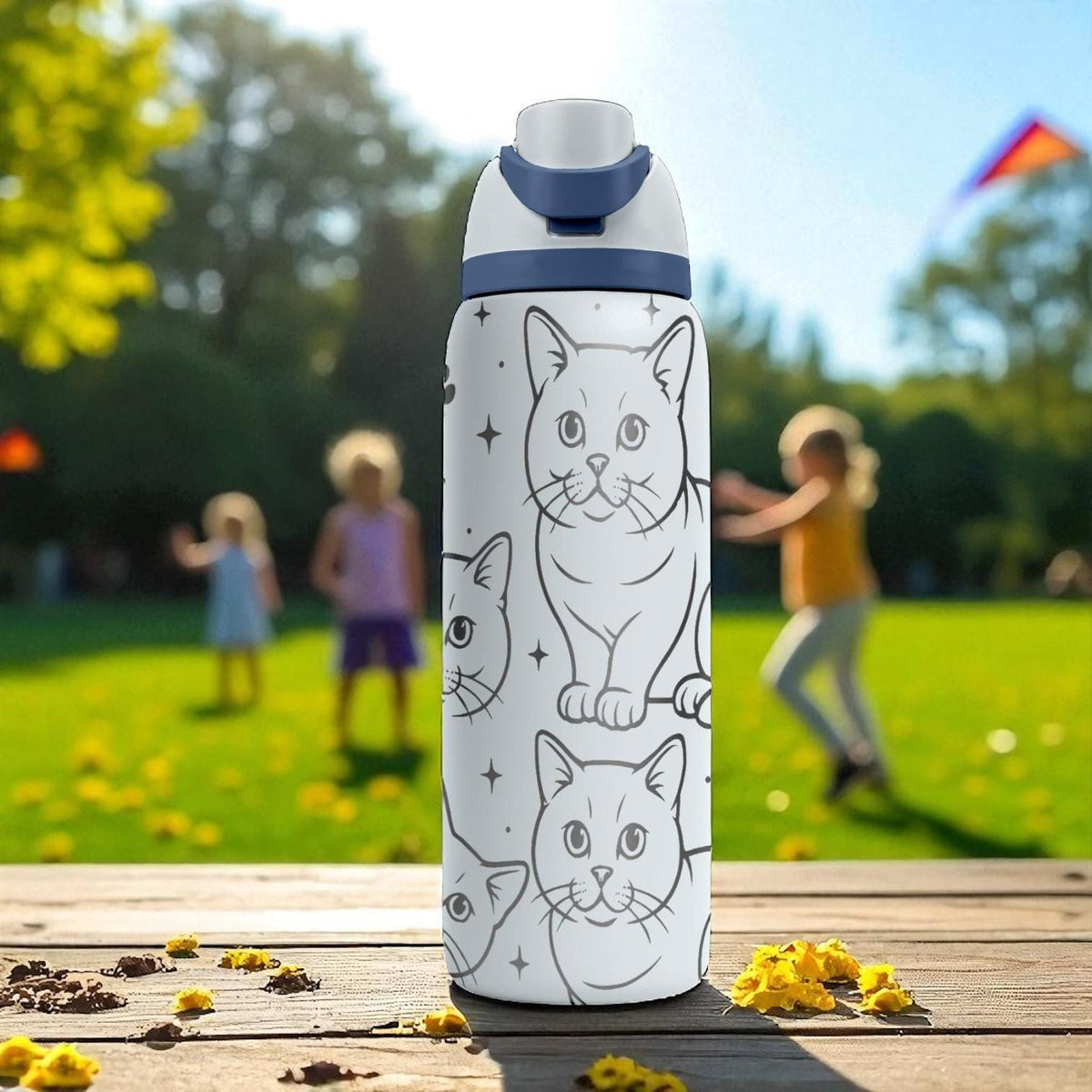Engraved Burmese Cat Owala Bottle – 16oz 24oz 32oz 40oz – Pet Lover Gift, Cute Round Face Cat Tumbler for Cat Moms