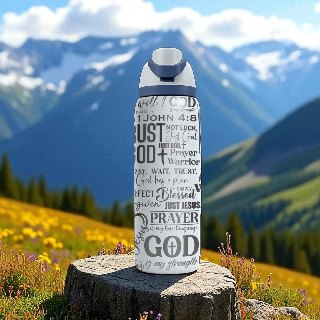 Christian Engraved Owala Tumbler – 16oz 24oz 32oz 40oz Bible Verse FreeSip Cup – Faith Gift for Her or Him
