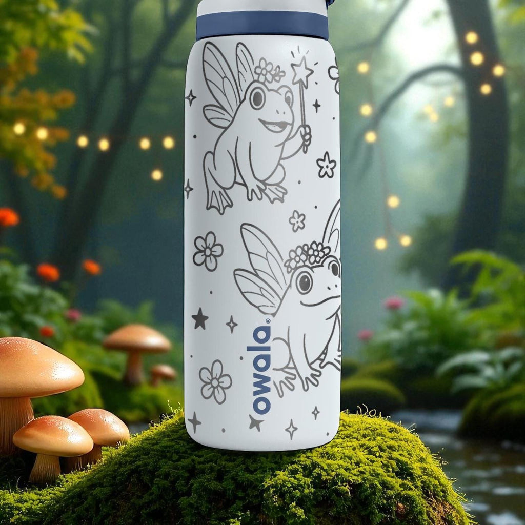 Owala Frog Fairy Tumbler – 16oz 24oz 32oz 40oz – Whimsical Winged Frog Cup – Enchanted Laser Engraved Gift for Kids and Fantasy Fans