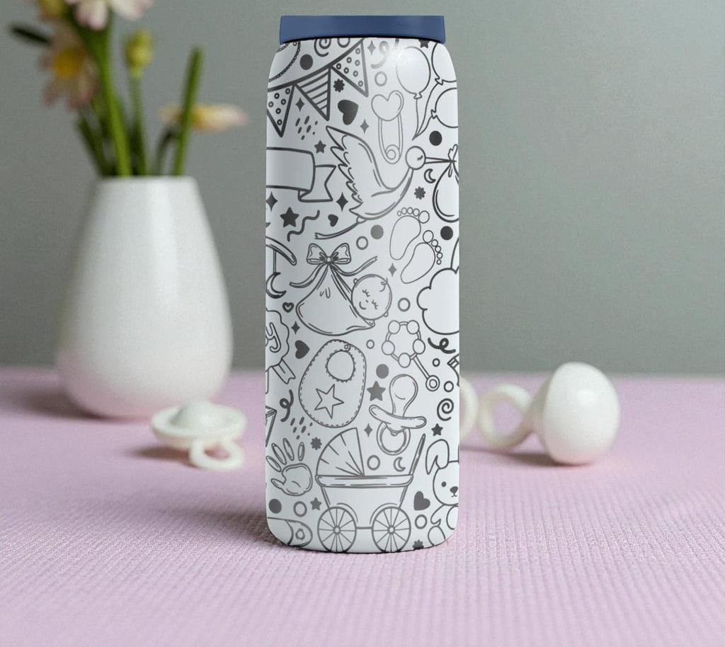 Baby Shower Engraved Owala Bottle – Cute Baby Icons & Nursery Pattern – New Mom Gift Stainless Cup 16oz 24oz 32oz 40oz  ⸻