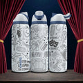 Theatre Engraved Owala Bottle – Drama Masks, Stage Props & Musical Icons – Performer Gift Stainless Cup 16oz 24oz 32oz 40oz  ⸻