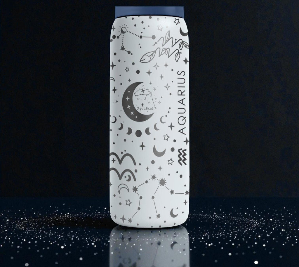 Aquarius Engraved Owala Bottle – Zodiac Constellation & Water Bearer Design – Astrology Gift Stainless Cup 16oz 24oz 32oz 40oz  ⸻