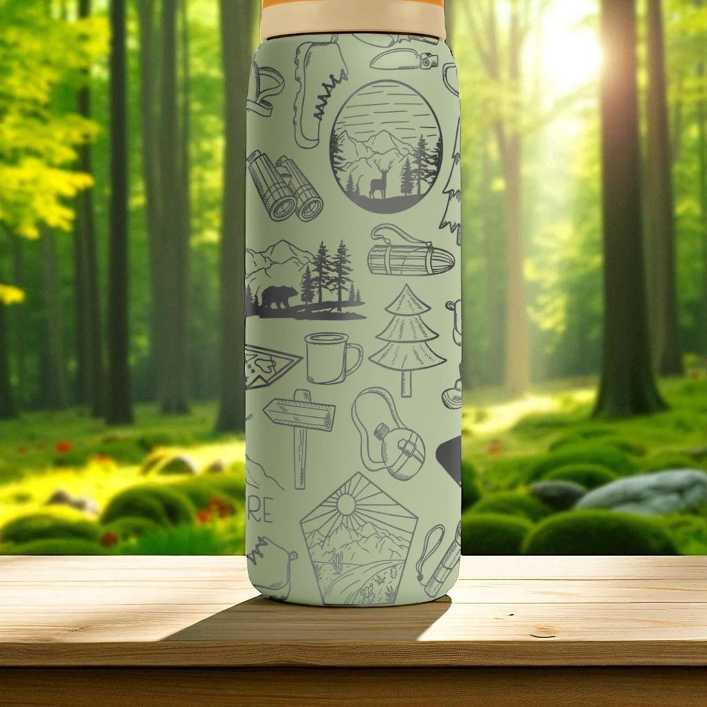 Engraved Adventure Tumbler – Owala Water Bottle for Hiking and Camping – Mountain Nature Design – 16oz 24oz 32oz 40oz