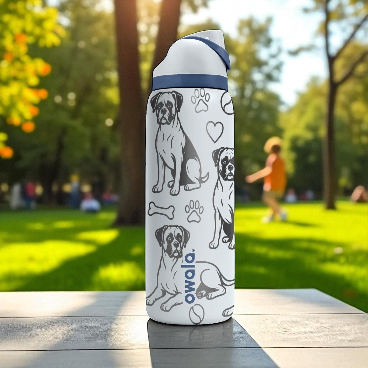 Boxer Dog Engraved Owala Bottle – Cute Gift for Boxer Lovers – 16oz 24oz 32oz 40oz Personalized Stainless Water Bottle