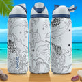Ocean Dolphin Tumbler – 16oz 24oz 32oz 40oz Custom Engraved Owala FreeSip Bottle – Sea Life Gift for Beach Lovers