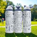 Engraved Burmese Cat Owala Bottle – 16oz 24oz 32oz 40oz – Pet Lover Gift, Cute Round Face Cat Tumbler for Cat Moms