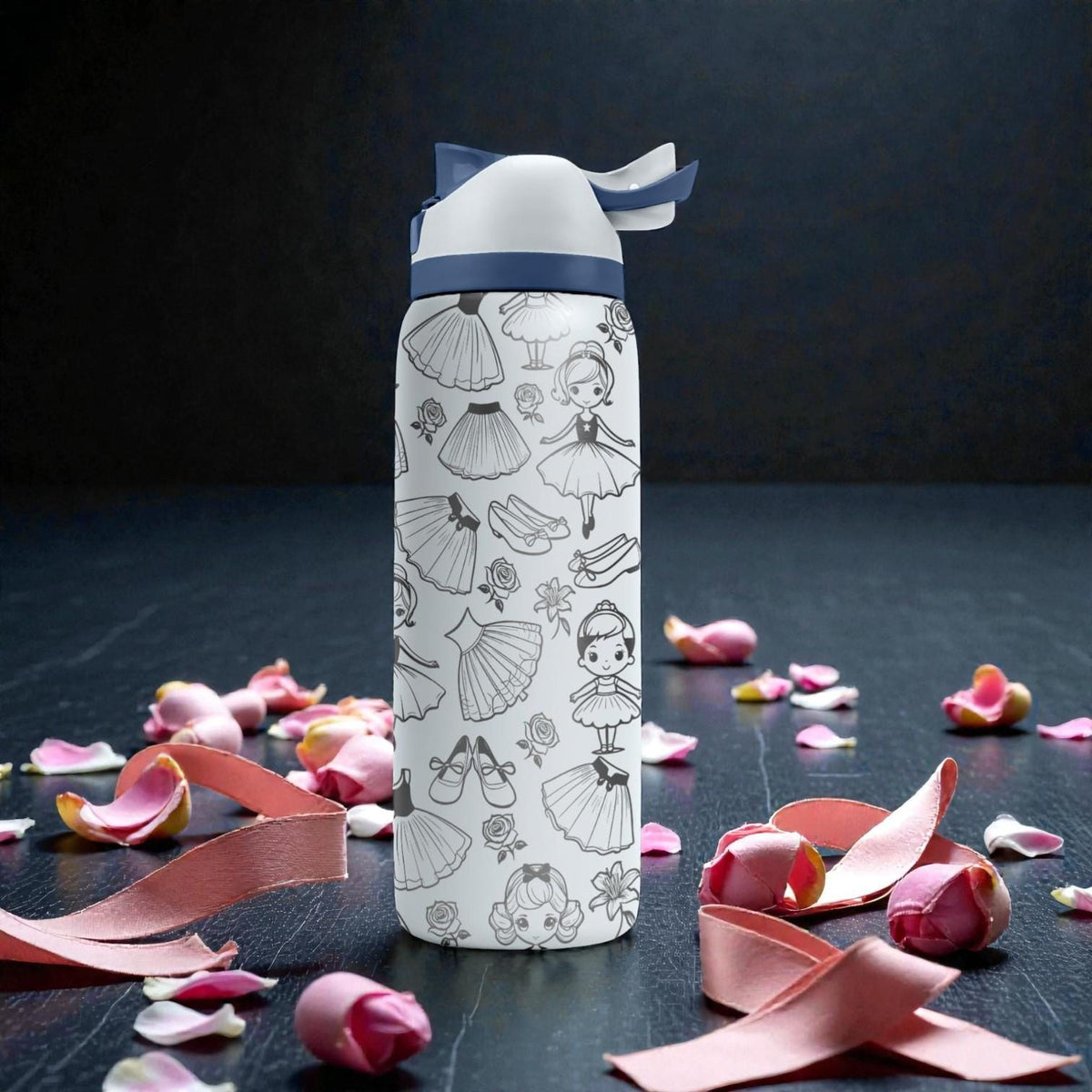 Ballet Engraved Owala Bottle – Ballerina Tutu and Dance Pattern – Dancer Gift Stainless Steel Cup 16oz 24oz 32oz 40oz  ⸻