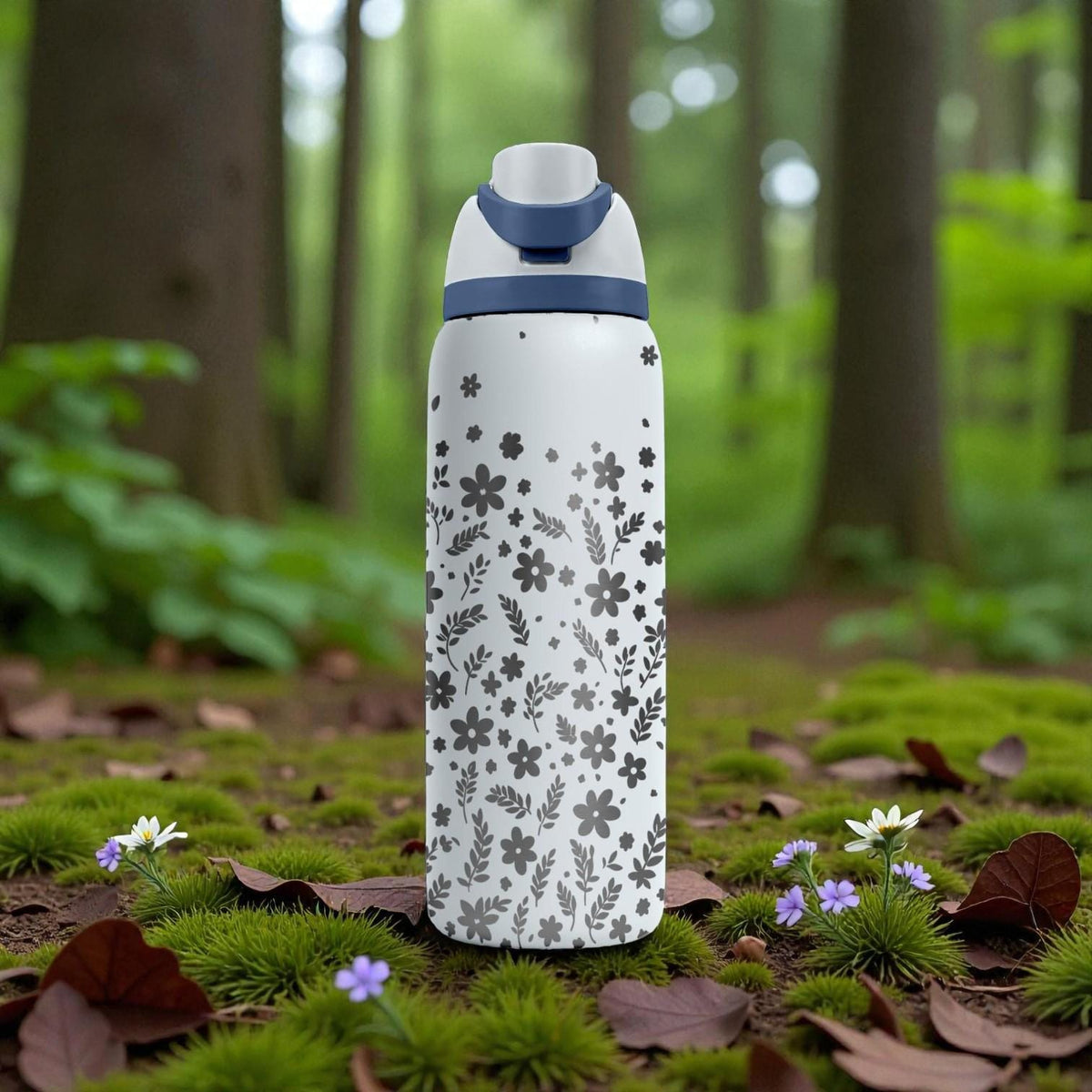 Wildflower Engraved Owala Bottle – Dainty Floral Pattern – Cute Aesthetic Stainless Cup 16oz 24oz 32oz 40oz  ⸻
