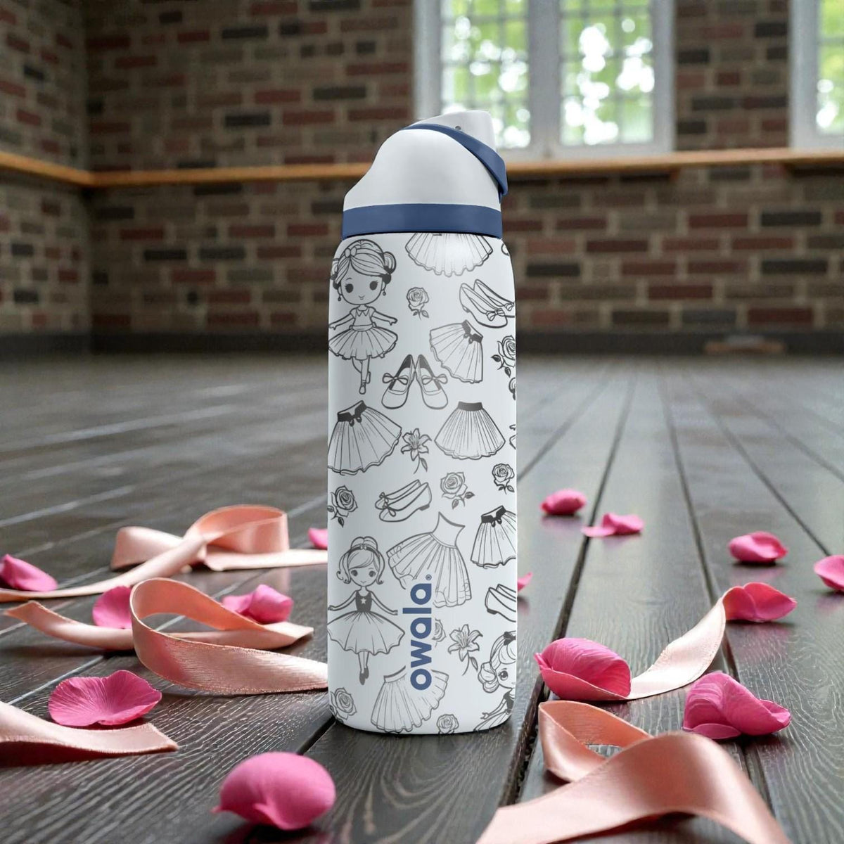 Ballet Engraved Owala Bottle – Ballerina Tutu and Dance Pattern – Dancer Gift Stainless Steel Cup 16oz 24oz 32oz 40oz  ⸻