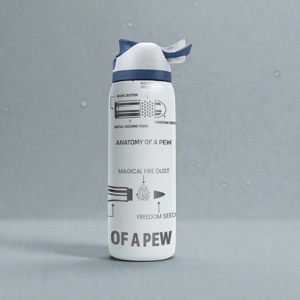 Anatomy of a Pew Engraved Owala Bottle – Funny Parody Bullet Diagram Design – Stainless Steel Gift Cup 16oz 24oz 32oz 40oz  ⸻