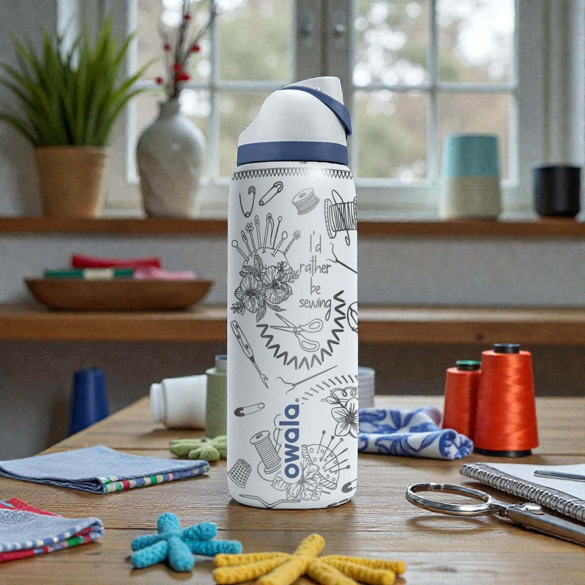 Sewing Engraved Owala Bottle – Seamstress & Crafter Pattern – Gift for Sewists – Stainless Cup 16oz 24oz 32oz 40oz  ⸻