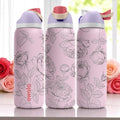 Elegant Rose Engraved Owala Tumbler – 16oz 24oz 32oz 40oz Floral Water Bottle – Romantic Gift for Her or Garden Lovers