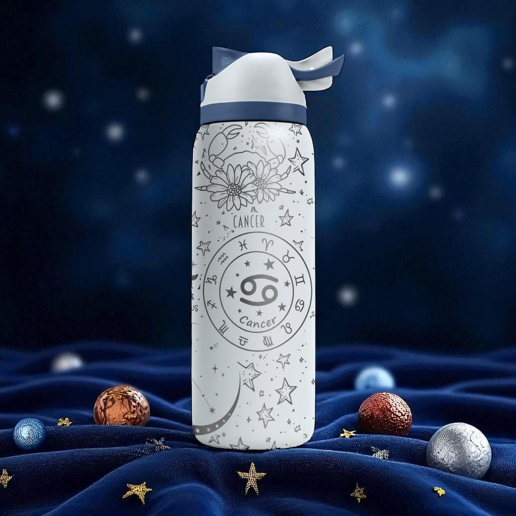 Cancer Zodiac Owala Bottle – 16oz 24oz 32oz 40oz Engraved Water Bottle Gift – Astrology Crab Sign Cup for Her or Him – July Birthday