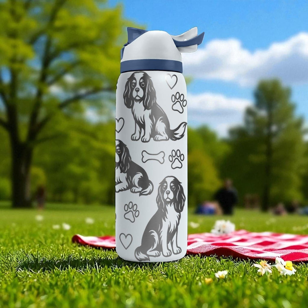 Cavalier King Charles Engraved Owala Bottle – Dog Gift for Spaniel Lovers – 16oz 24oz 32oz 40oz Personalized Water Bottle