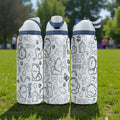 Shih Tzu Engraved Owala Bottle – Fluffy Dog Pattern with Paws, Bones & Toys – Pet Lover Gift Stainless Cup 16oz 24oz 32oz 40oz  ⸻