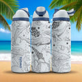 Whale Engraved Owala Tumbler – 16oz 24oz 32oz 40oz Ocean Cup with Whale and Sea Life Design – Beach Gift for Her or Him