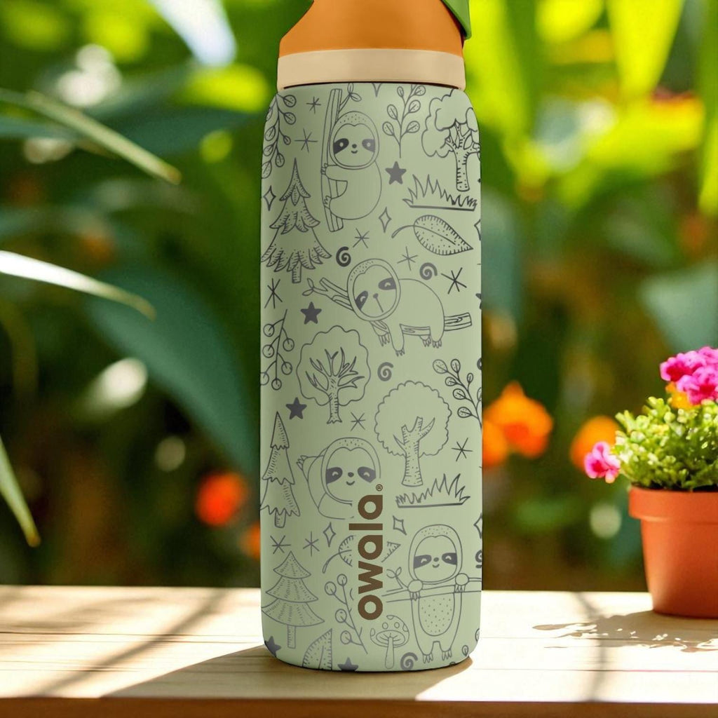 Cute Sloth Engraved Owala Tumbler – 16oz 24oz 32oz 40oz Forest Animal Cup – Gift for Slow Vibe Lovers