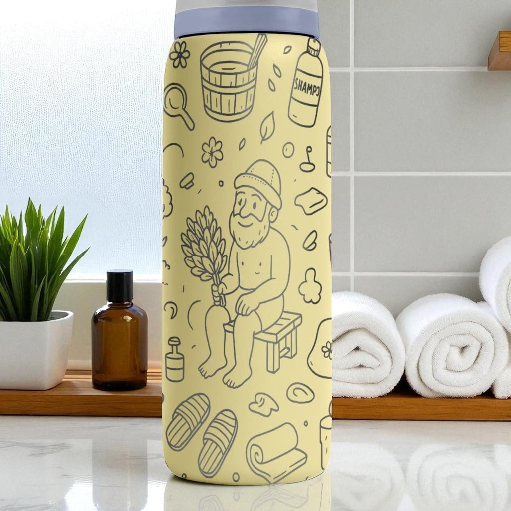 Owala Sauna Tumbler – 16oz 24oz 32oz 40oz – Engraved Russian Bath Theme Water Bottle – Funny Gift for Sauna Lovers