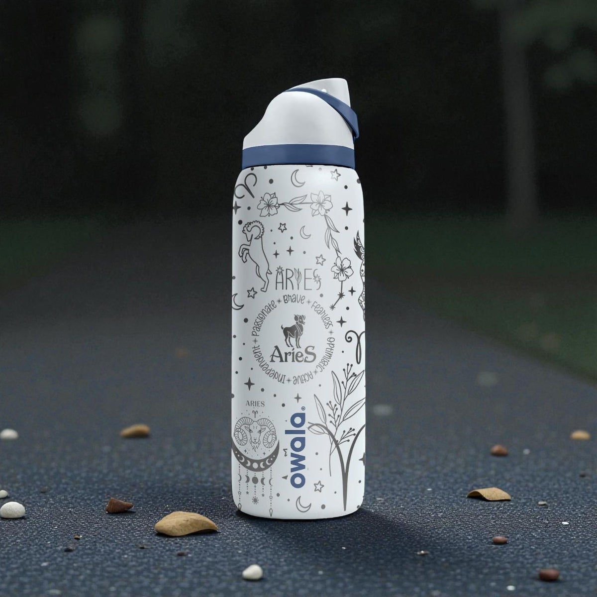 Aries Engraved Owala Bottle – Zodiac Ram Constellation Design – Astrology Gift Stainless Cup 16oz 24oz 32oz 40oz  ⸻