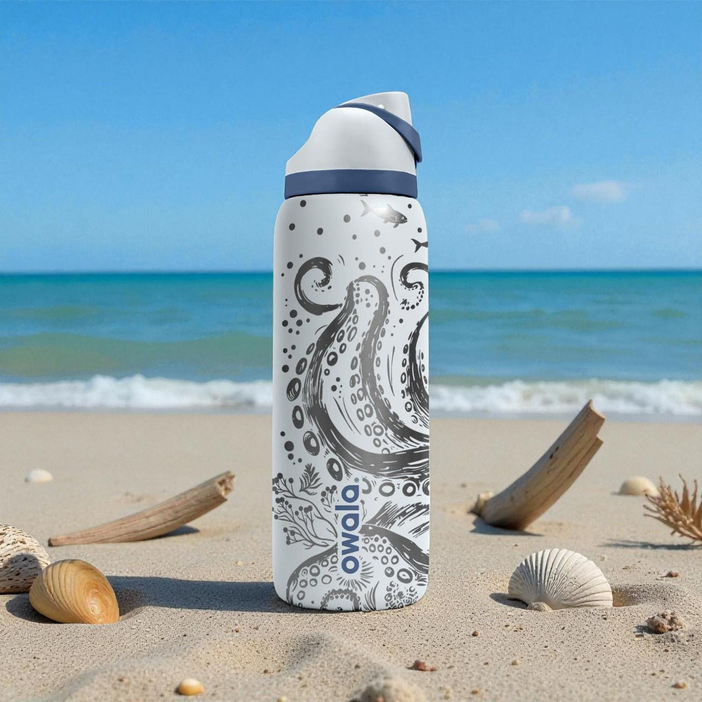 Octopus Engraved Owala Bottle – Ocean Tentacles & Sea Life Design – Marine Lover Gift Stainless Cup 16oz 24oz 32oz 40oz  ⸻