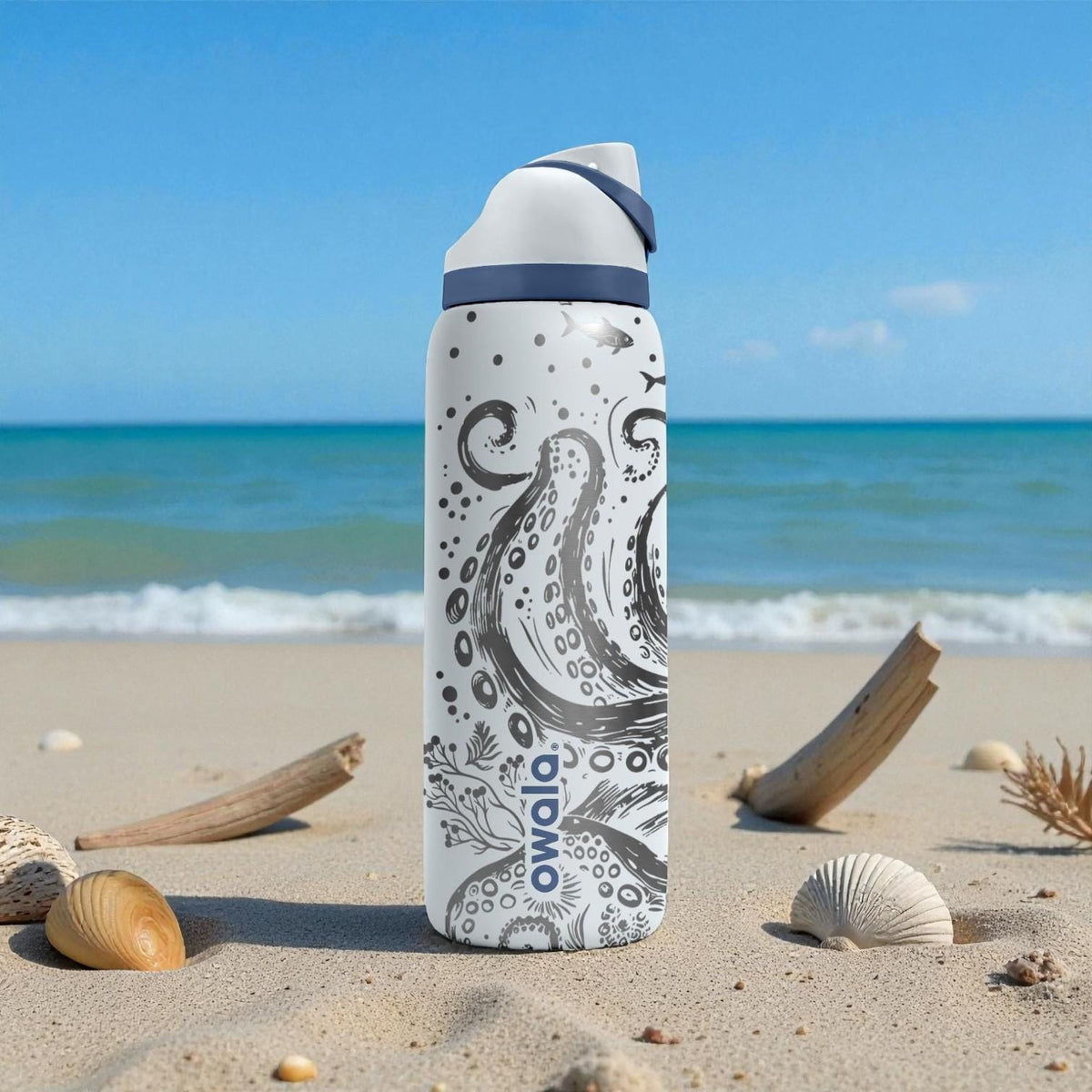 Octopus Engraved Owala Bottle – Ocean Tentacles & Sea Life Design – Marine Lover Gift Stainless Cup 16oz 24oz 32oz 40oz  ⸻