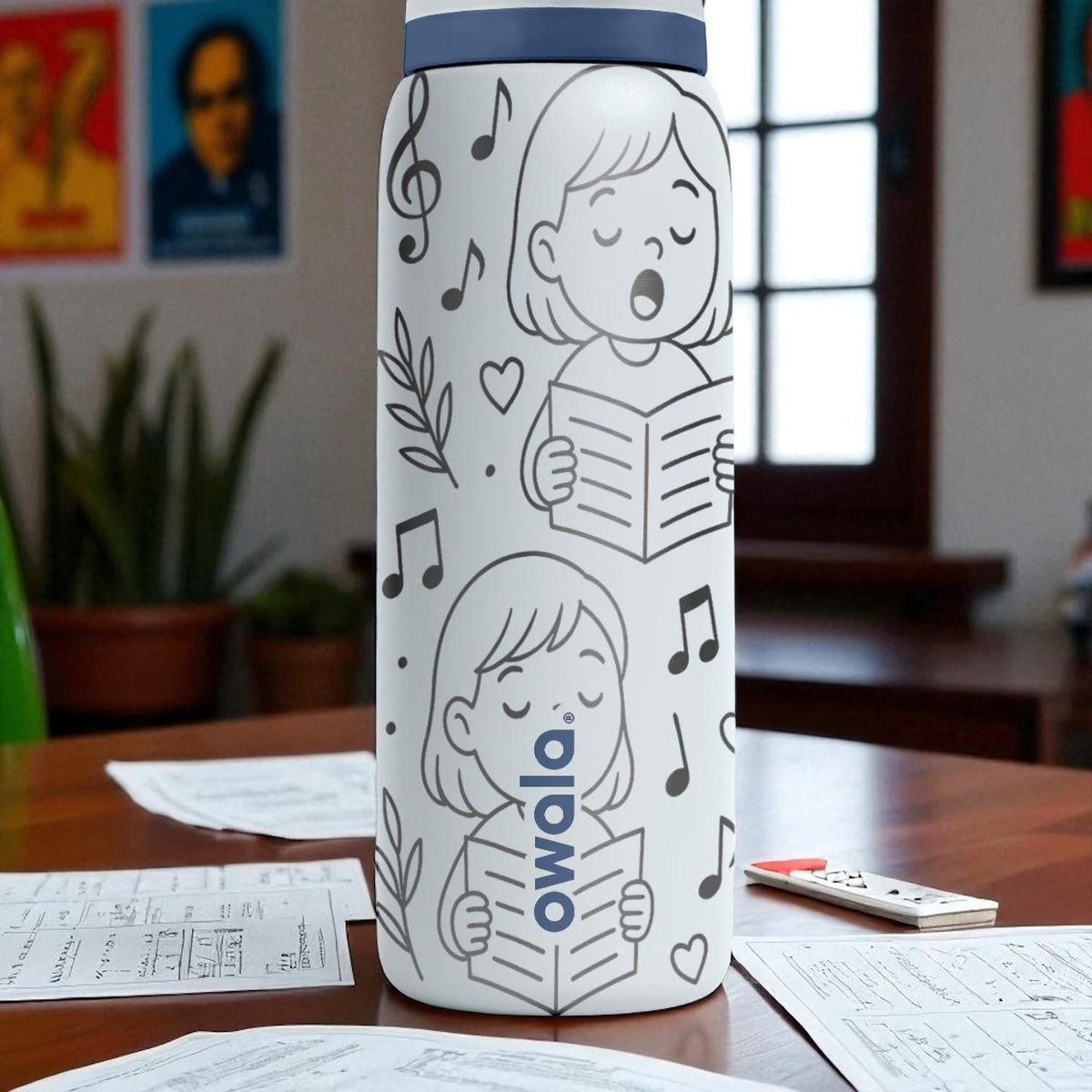 Choir Kids Owala Bottle – 16oz 24oz 32oz 40oz Engraved Music Cup – Singing Gift for Music Lovers – Musical Notes School Tumbler