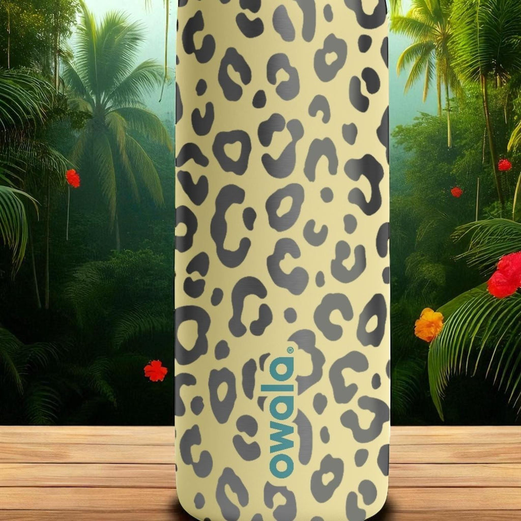Leopard Engraved Owala Tumbler – 16oz 24oz 32oz 40oz Animal Print FreeSip Cup – Wild Gift for Her
