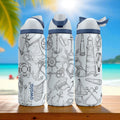 Nautical Owala Bottle – 16oz 24oz 32oz 40oz Engraved Maritime Water Bottle – Anchor and Sailor Theme – Ocean Lover Gift Cup