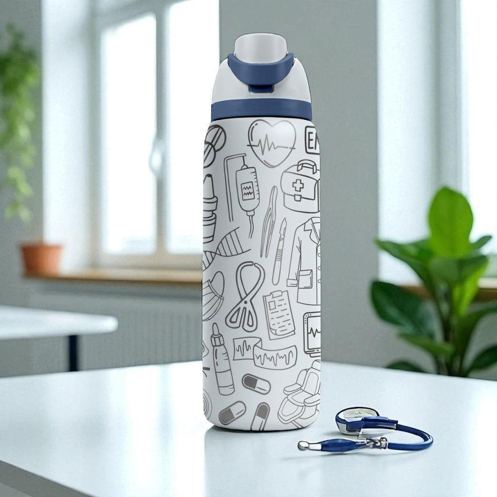 Medical Engraved Owala Bottle – 16oz 24oz 32oz 40oz Doctor Nurse EMT Gift – ER Hospital Theme Tumbler for Healthcare Workers