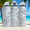 Sea Turtle Engraved Owala Tumbler – 16oz 24oz 32oz 40oz Ocean Life Cup – Coastal Gift for Her or Him