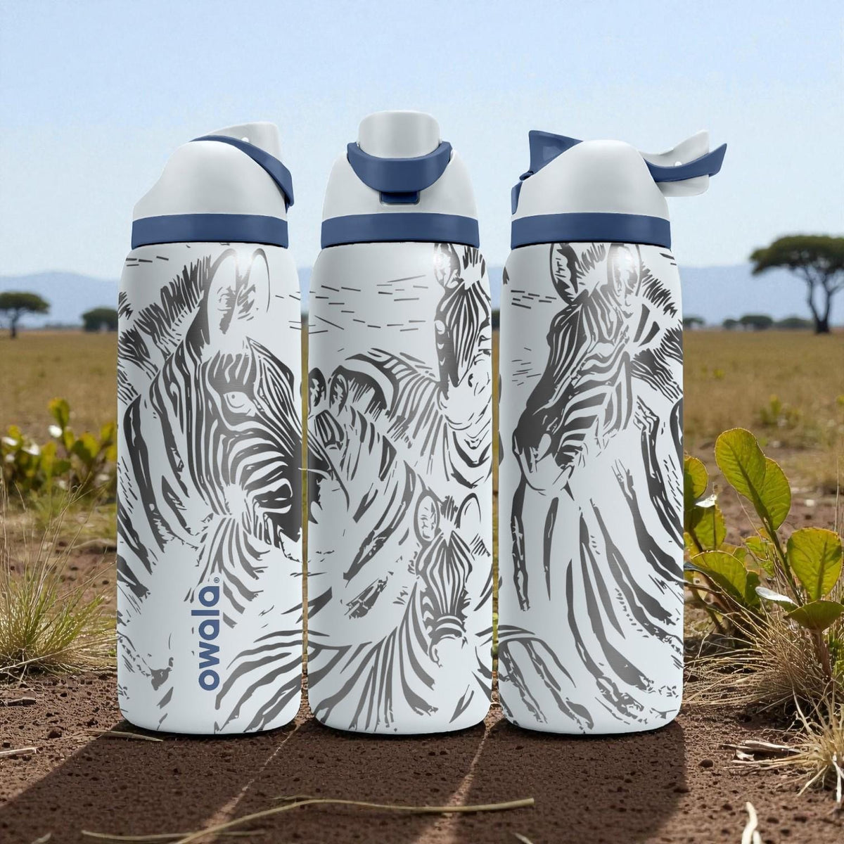 Engraved Zebra Owala Bottle – Safari Wildlife Pattern – African Animal Stainless Steel Cup 16oz 24oz 32oz 40oz  ⸻