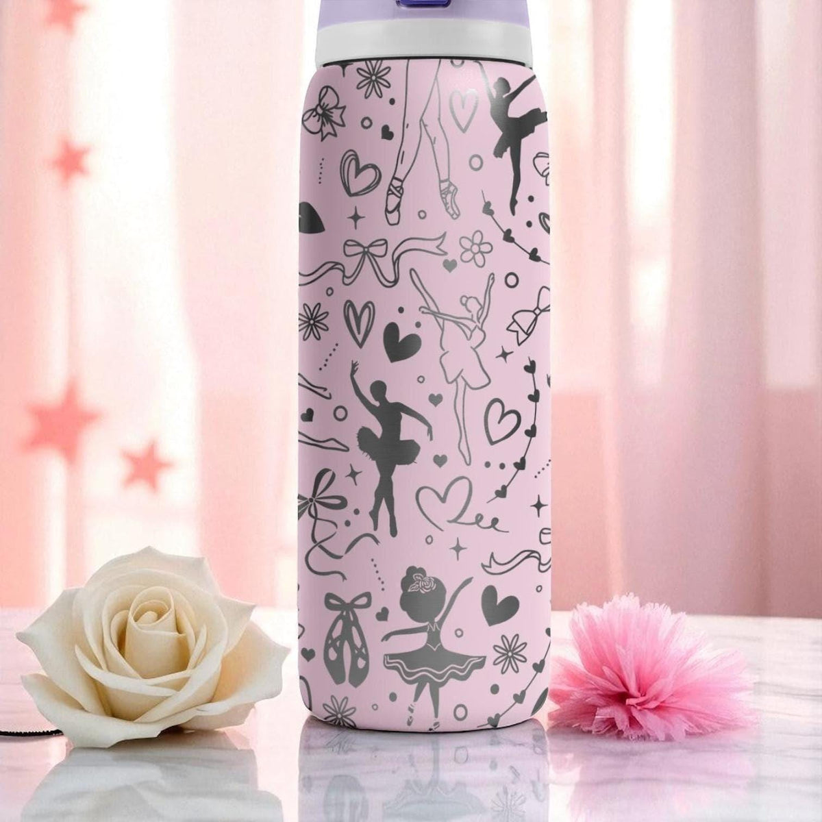 Ballet Owala Bottle – 16oz 24oz 32oz 40oz – Engraved Ballerina Dance Tumbler – Gift for Dancers and Girls Who Love Ballet