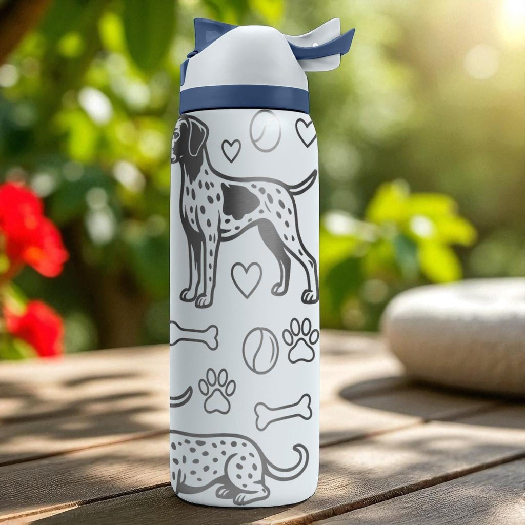 Engraved German Shorthaired Pointer Bottle – Owala Dog Tumbler with Bones and Paws – 16oz 24oz 32oz 40oz Gift for GSP Lovers