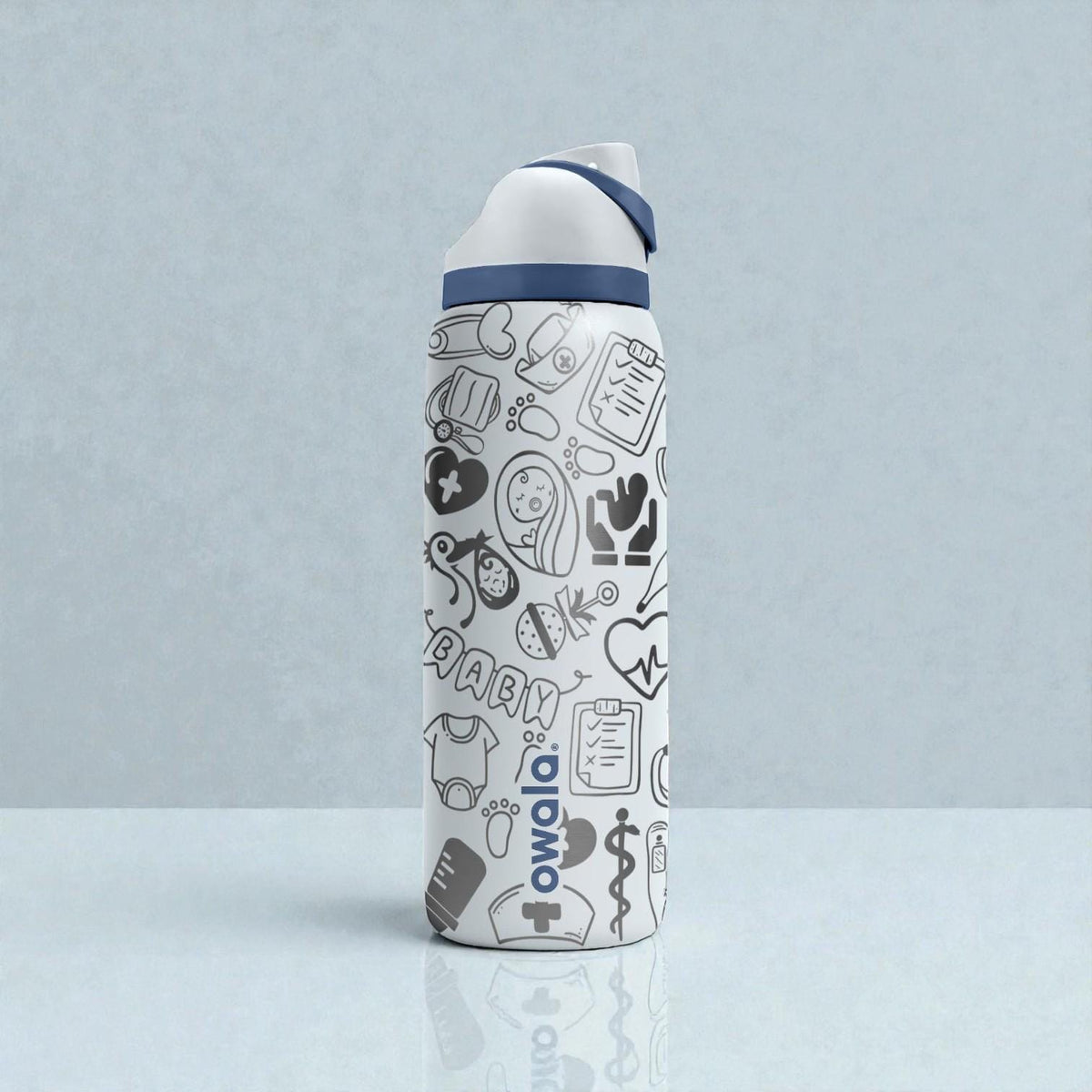 OB Nurse Engraved Owala Bottle – Labor & Delivery Baby Icons – Nursing Gift Stainless Cup 16oz 24oz 32oz 40oz  ⸻